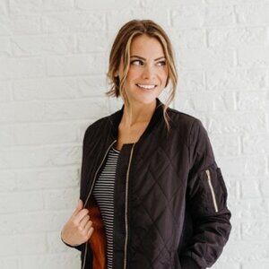 Vince Camuto Womens Long Quilted Bomber Style Jacket Coat